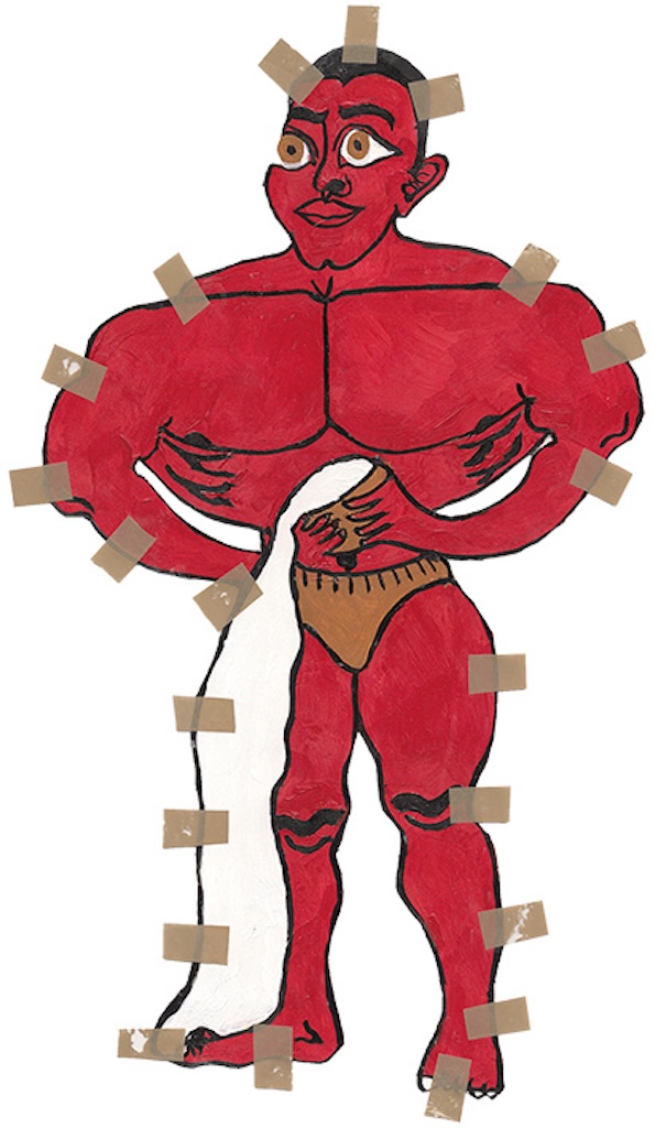 MisleidysCastillo_sans titre, c. 2021 gouache sur papier et scotch brun